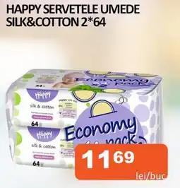 Unicarm HAPPY SERVETELE UMEDE SILK&COTTON 2*64 Ofertă