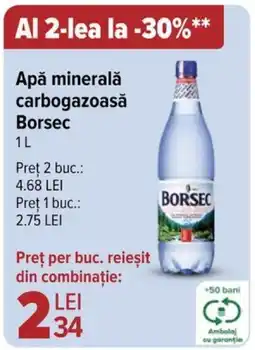 Apă minerală carbogazoasă Borsec