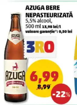 Penny AZUGA BERE NEPASTEURIZATĂ Ofertă