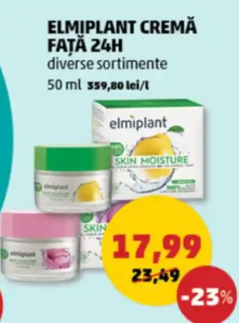 Penny ELMIPLANT CREMĂ FAŢĂ 24H Ofertă