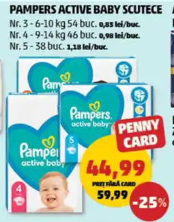 Penny PAMPERS ACTIVE BABY SCUTECE Ofertă