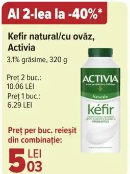 Kefir natural/cu ovăz, Activia