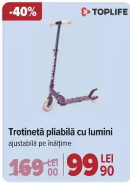 Trotinetă pliabilă cu lumini