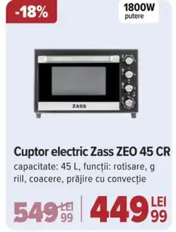 Carrefour Cuptor electric Zass ZEO 45 CR Ofertă