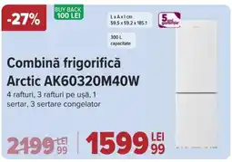 Carrefour Combină frigorifică Arctic AK60320M40W Ofertă