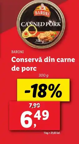 Lidl BARONI Conservă din carne de porc Ofertă