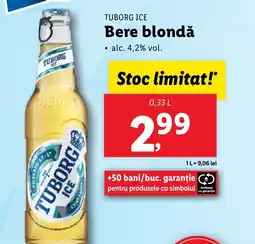 Lidl TUBORG ICE Bere blondă Ofertă