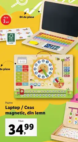 Lidl Laptop / Ceas magnetic, din lemn Ofertă