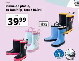 Lidl Cizme de ploaie, cu luminițe, fete / băieți Ofertă