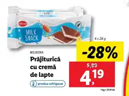 Lidl MILBONA Prăjiturică cu cremă de lapte Ofertă