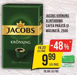 Mega Image JACOBS KRÖNUNG ALINTAROMA CAFEA PRĂJITĂ ŞI MĂCINATĂ, 250G Ofertă