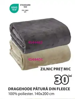 JYSK DRAGEHODE PĂTURĂ DIN FLEECE Ofertă