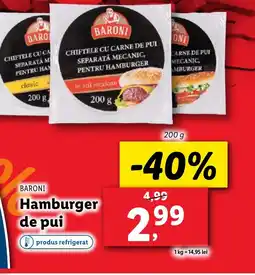 Lidl BARONI Hamburger de pui Ofertă