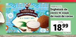 CARIBBEAN STYLE Îngheţată de cocos în coajă de nucă de cocos