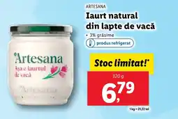 ARTESANA Iaurt natural din lapte de vacă