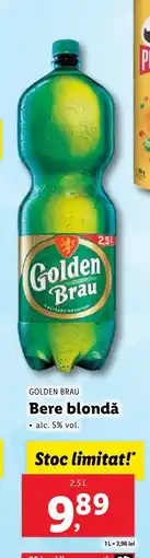 Lidl GOLDEN BRAU Bere blondă Ofertă