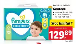Lidl PAMPERS ACTIVE BABY Scutece Ofertă