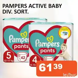 Unicarm PAMPERS Active Baby div Sort Ofertă
