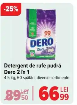 Detergent de rufe pudră DERO 2 în 1