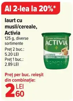 Carrefour laurt Cu Musli/Cereale, ACTIVIA Ofertă