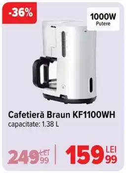 Carrefour Cafetieră Braun KF1100WH Ofertă