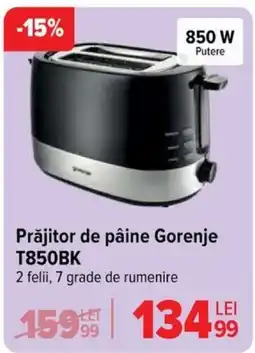 Carrefour Prăjitor De Pâine Gorenje T850BK Ofertă