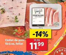 Lidl Cotlet de porc fără os, feliat Ofertă