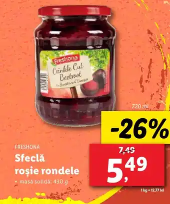 Lidl FRESHONA Sfeclă roşie rondele Ofertă