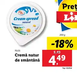 Lidl PILOS Cremă natur de smântână Ofertă