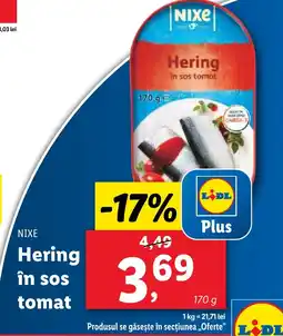 Lidl NIXE Hering în sos tomat Ofertă