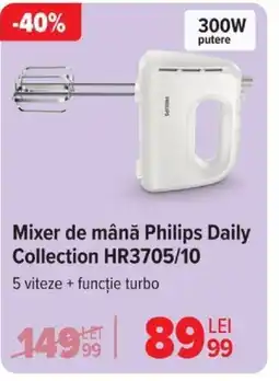 Carrefour Mixer de mână PHILIPS Daily Collection HR3705/10 Ofertă
