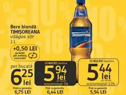 Supeco Bere blondă TIMIŞOREANA Ofertă