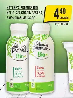 Mega Image NATURE'S PROMISE BIO Kefir, 3% Grasime/Sana 3.6% Grasime Ofertă