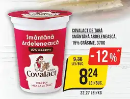 Mega Image COVALACT DE ŢARĂ Smantana Ardeleneasca 15% Grasime Ofertă