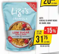 Mega Image LIZI'S Cereale Cu Aport Redus De Zahăr Ofertă