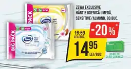 Mega Image ZEWA EXCLUSIVE Hârtie Igienică Umedă, Sensitive/Almond Ofertă