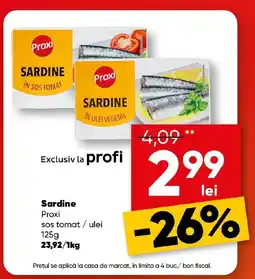 PROFI Sardine PROXI Ofertă