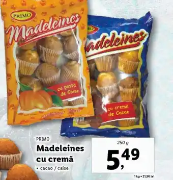 Lidl PRIMO Madeleines cu cremă Ofertă