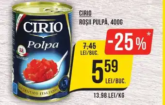 Mega Image CIRIO Roşii Pulpa Ofertă