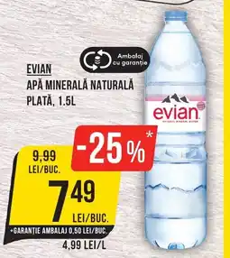 Mega Image EVIAN Apă Minerală naturală plată Ofertă