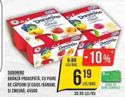 Mega Image DANONINO Brânză Proaspătă, Cu Piure De Căpşuni Si Caise/Banane şi Zmeură Ofertă