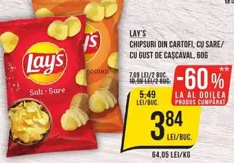 Mega Image LAY'S Chipsuri Din Cartofi, Cu Sare/ Cu Gust de CascavaL Ofertă