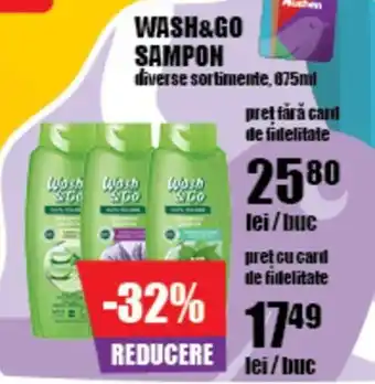 Auchan WASH&GO Sampon Ofertă