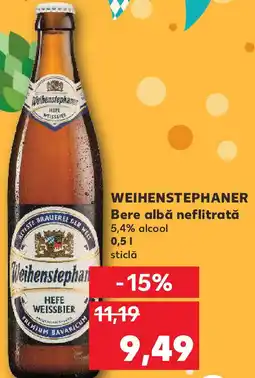 Kaufland WEIHENSTEPHANER Bere albă neflitrată Ofertă