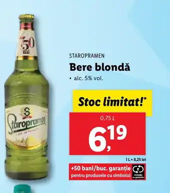 Lidl STAROPRAMEN Bere blondǎ Ofertă