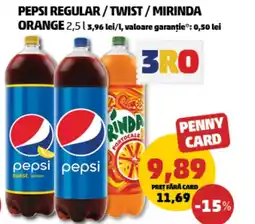 Penny PEPSI REGULAR/TWIST/MIRINDA Orange Ofertă