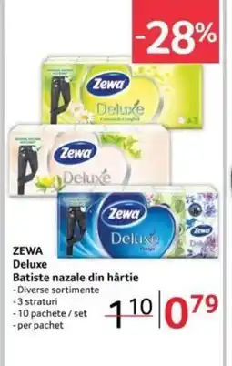 Selgros ZEWA Deluxe Batiste nazale din hârtie Ofertă