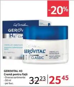 Selgros GEROVITAL H3 Cremă pentru față Ofertă