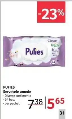 Selgros PUFIES Şervețele umede Ofertă