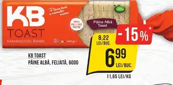 Mega Image KB TOAST Pâine albă, feliată Ofertă